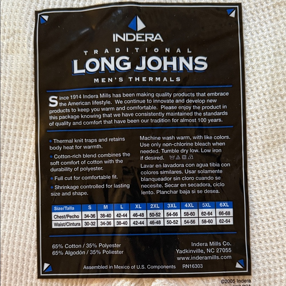 *NWT* Men's Cream Long Johns - Picture 3 of 3